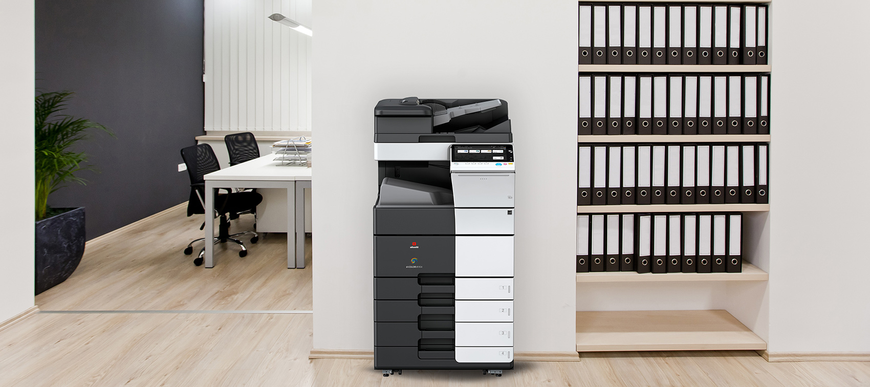 Multifunction photocopier installed in a corporate office